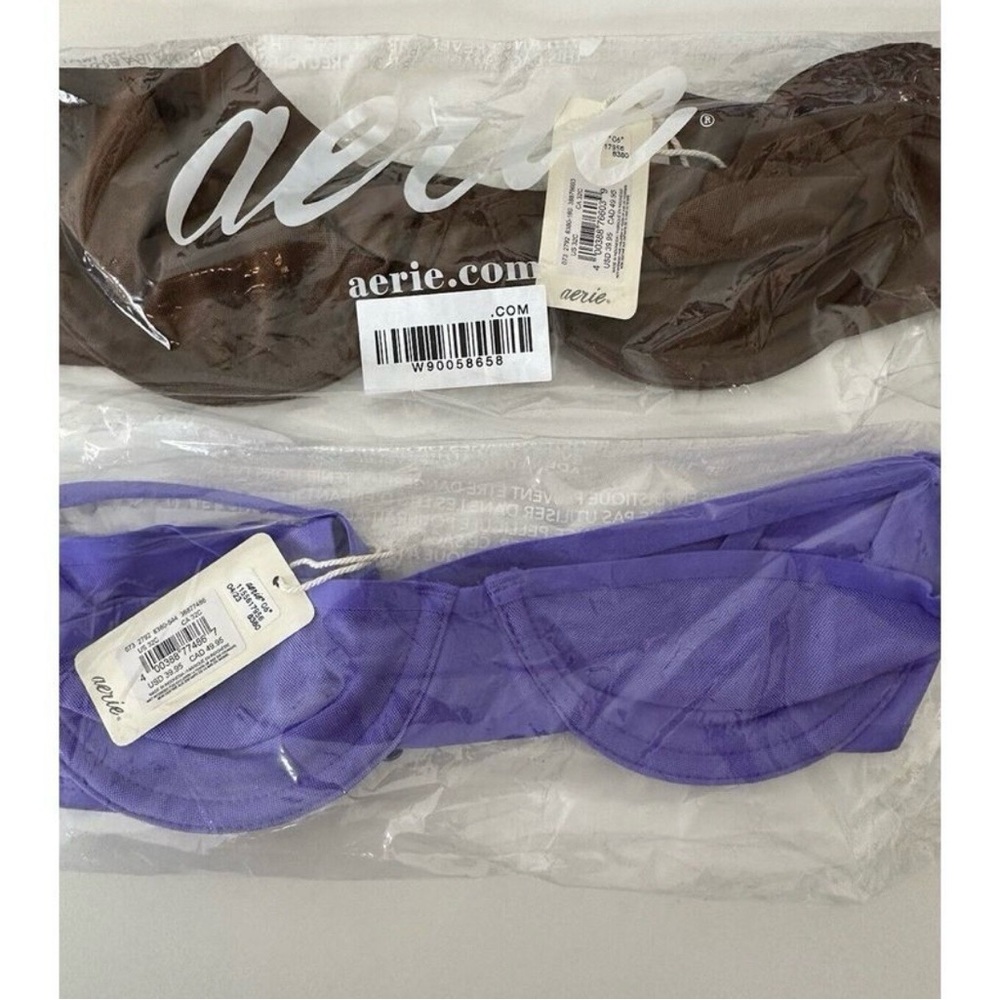 aerie Purple & Brown Underwire Bandeau Bras (2-Pack)
